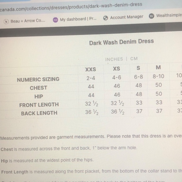 Dark Wash Denim Dress  NWTGS.  Size Small - Picture 5 of 11